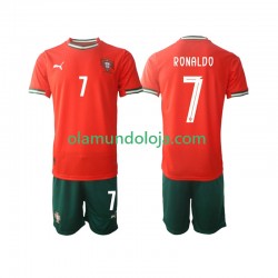 Camisola Portugal Cristiano Ronaldo 7 Criança Equipamento Primeiro 2025 Manga Curta